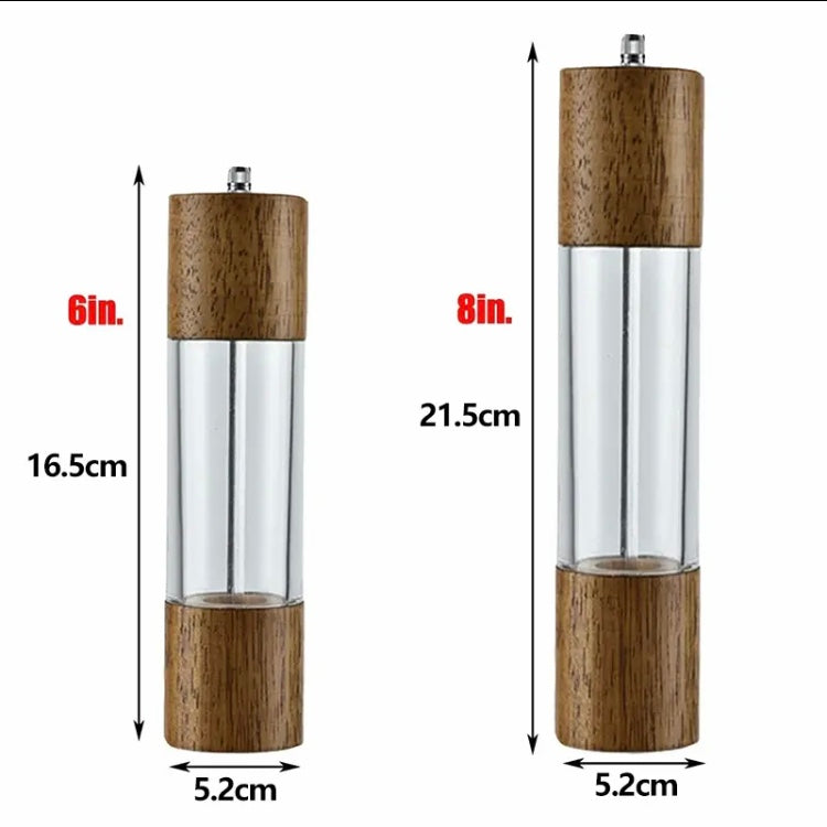 Manual Sea Salt Pepper Grinder, Cylindrical Wooden Salt and Pepper Grinder, Kitchen Seasoning Tool Manual Sea Salt Pepper Grinder, Cylindrical Wooden Salt and Pepper Grinder, Kitchen Seasoning Tool